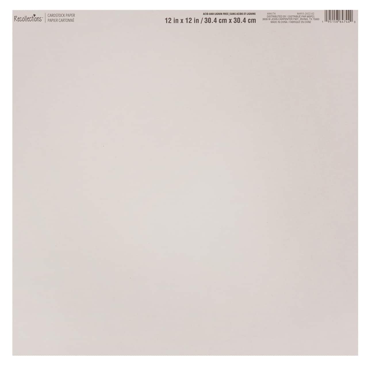 60 Pack: Smooth Solid Cardstock Paper by Recollections™, 12" x 12"